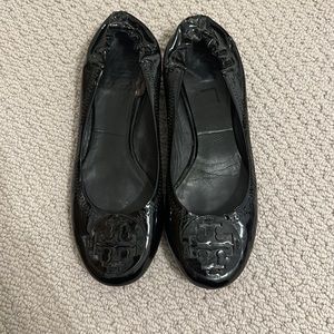 Tory Burch black patent ballet flats